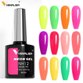 Venalisa Neon Gel Polish Varnishes Hybrid Nails for Manicure 7.5ML Semi Permanent Soak off Enamel Gel Polish UV Gel Nail Polish
