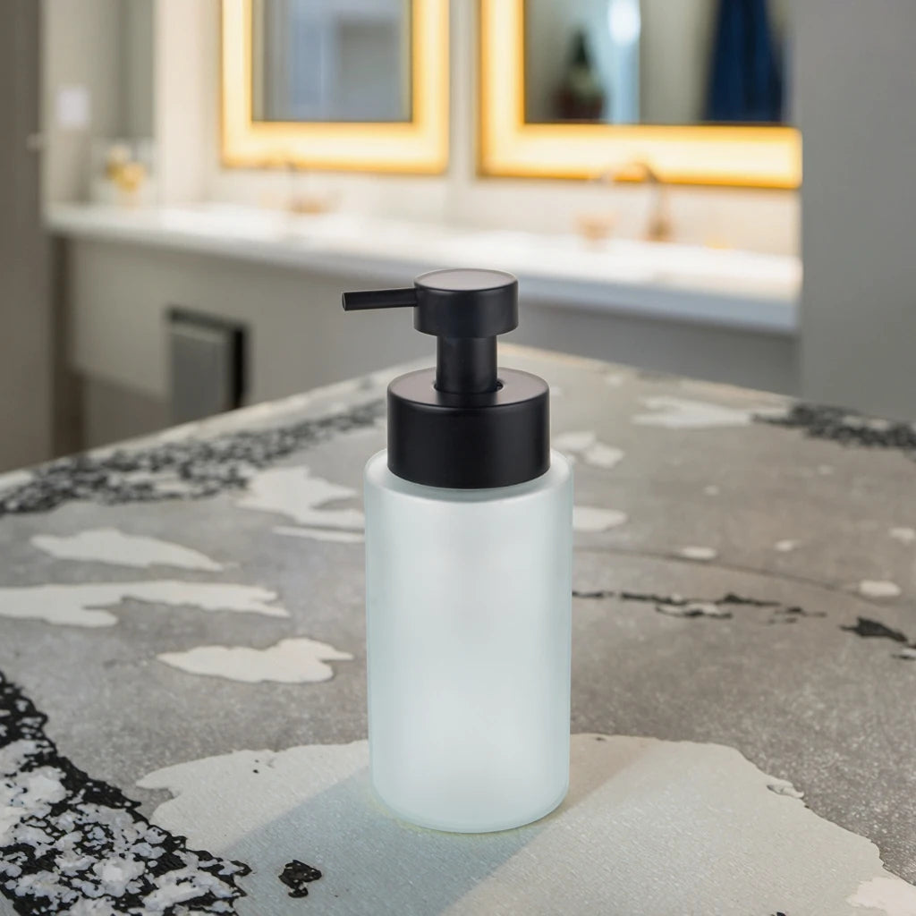 Chrome Wall Mounted Manual Pump Dispenser  Modern Style Holder for Hotels Bathrooms Hand Soap/Shampoo Foam Liquid Type