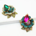Jachon Wholesale Custom Luxury High-end Crystal Ladies Rose Brooch Pin Lapel Flower Brooches for Women Luxurious Clothes