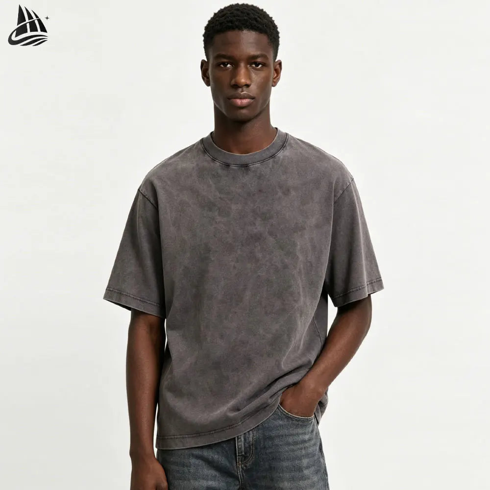 Custom Vintage Mineral Acid Wash Faded Oversized Heavy t Shirt for Men