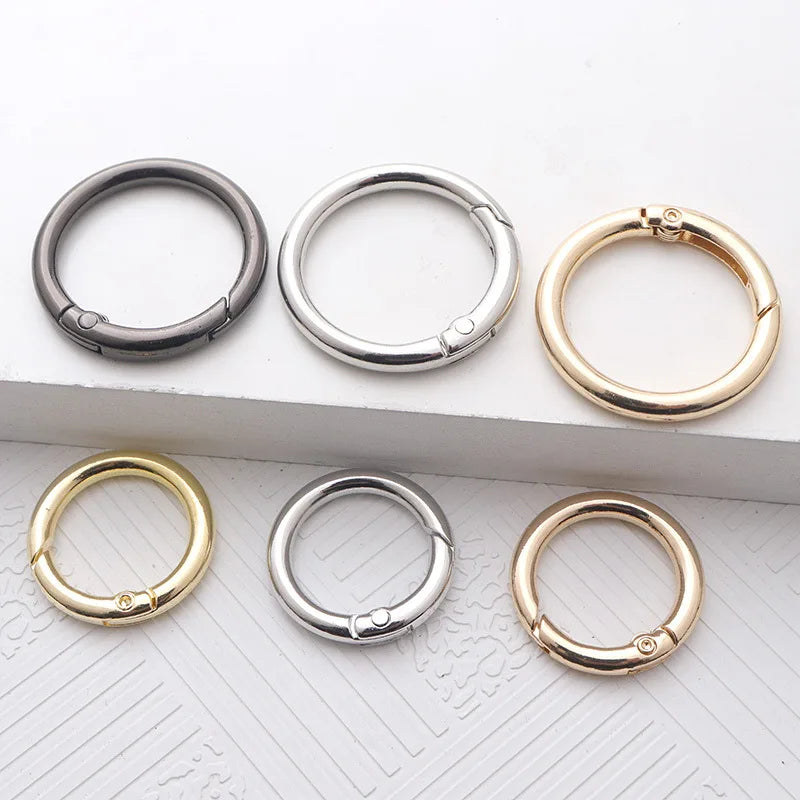 Zinc Alloy Carabiner Clip Snap Keyrings Connector Round O Spring Ring for Buckle Accessories for Bags Purses Metal Material