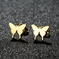 Fashion Non Tarnish 18K Gold Silver PVD Plated Stainless Steel Tiny Butterfly Stud Earring Jewelry for Women