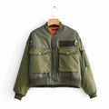 OEM Autumn 2021 Femme Chaqueta Mujer Bomber Jackets Women Green Warm Zipper Pockets Winter Coat Female Jackets Parkas