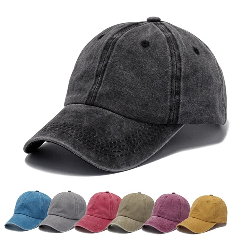 High Quality  Custom 3D Embroidery Plain Washed Distressed Cotton Twill Baseball Cap Vintage Adjustable Dad Hat for Men Women