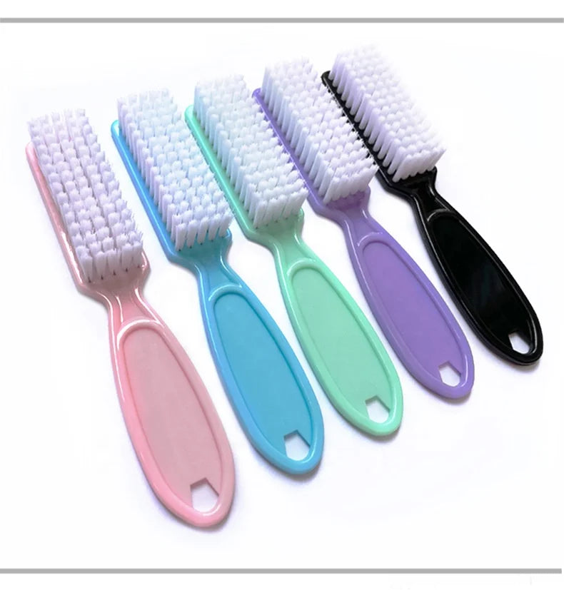 Nail Art Handle Grip Nail Brush Hand Fingernail Cleaner Brush Manicure  Scrub Cleaning Brushes Kit for Toes and Nails