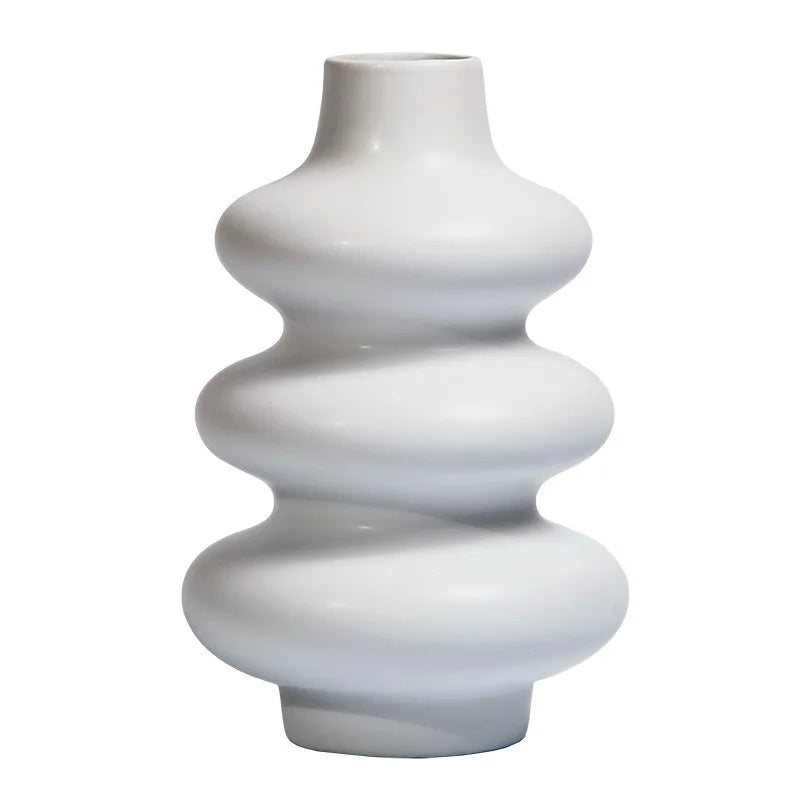 Nordic Shaped Circle Ceramic Vase for Weddings Elegant Tabletop Accent