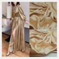2023 Textured Shiny Heavy Bridal Crepe Satin Fabric Charmeuse Hammered Luxury 100% Polyester Bronze Satin Fabric for Dress