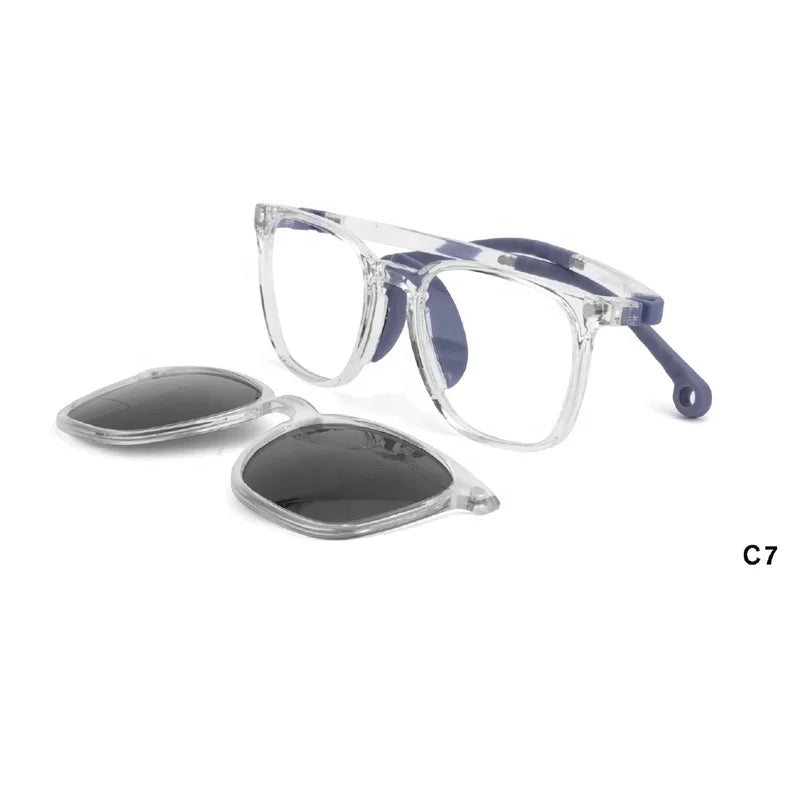 Wholesale TR90 Unisex Sunglasses Polarized Lenses Bendable Flexible Hingeless Optical Frame Colored Frames Kids Magnetic Lens