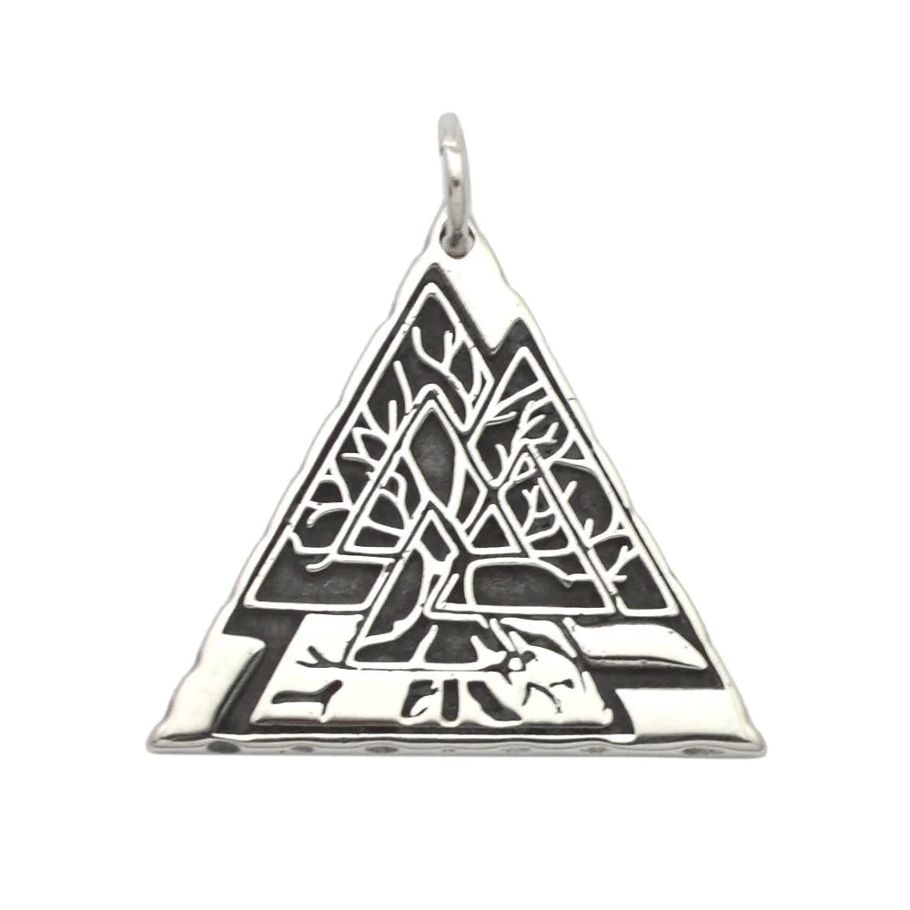 Viking Necklace the Nordic Vintage Valknut Pendant Stainless Steel Spear Pendant Viking Jewelry