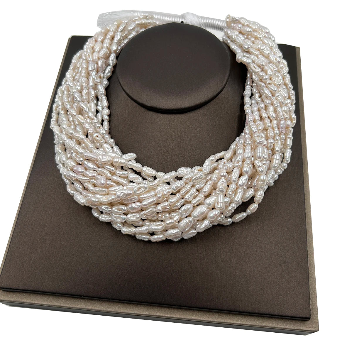 37 cm Nature Short BIWA Baroque Freshwater Pearl  in Strand Size 4 X 10 mm Short  Baroque Noodle Shape FULL HOLE DRILLED