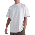 Men's 100% Cotton Oversized Drop Shoulder Streetwear Tshirt Custom Logo Printing Blank Mock Rib Neck Solid Customizable Logo