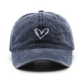 Vintage Heart Embroidered Baseball Cap for Women Distressed Cotton Dad Cap Casual Retro Style Unique Sporty Street Gift Idea