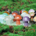 Popular Ornament Natural Stones Mini Mushroom Crystal Healing Carved Amethyst Quartz for Jewelry Making Crafts Home Decoration