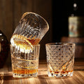Hot Sale Old Fashioned Clear Whisky Glasses Tumbler Crystal Rock Shot Glass Engraved Whiskey Cup for Cocktail Scotch