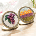 Wholesale Needlework Cross Stitch Kit Mini Round Makeup Mirror DIY Embroidery Mirror