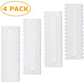 4pcs Decorative Comb and Icing Smoother Tool Scraper Plastic Serrated Cake Scraper Decorative Mousse Butter Cream Scraper