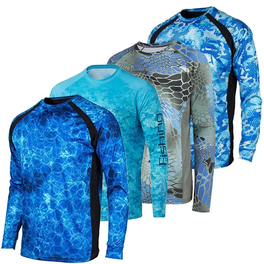 UPF50 Top Hot Full Sublimation Print Fishing Shirts for Men Lightweight Breathable Plus Size 100% Polyester Quick-Dry