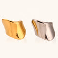 Dingran Minimalist Irregular Geometric Stainless Steel Rings Tarnish Free Jewelry Ring for Women