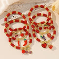 Red Peach Heart Fruit Beads Versatile Best Friend Fashion Gift Couple Bracelet  Fashion Party Amulet Protection Bracelet X268-B