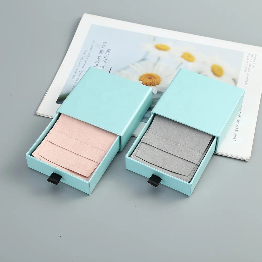 Luxury Green Necklace Pendant Packaging Square Blue Drawer Cardboard Paper Jewelry Box Envelope Pouch Bag Premium Jewelry Boxes