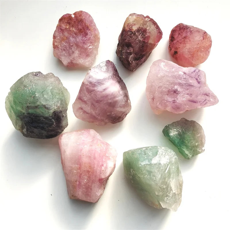 Natural Quartz Crystal Rough Stone Mineral Fluorite Raw Stone Specimen for Energy Healing