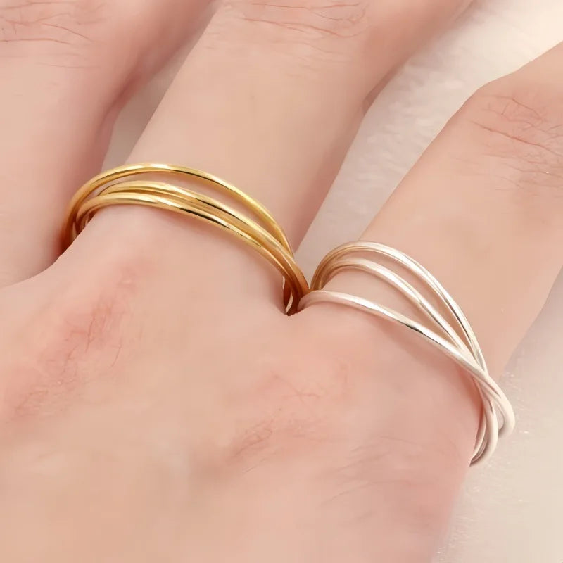 Fashion 14k Gold Filled 1.0mm Rolling Rings for Jewelry Women Tiny Stacking Rings