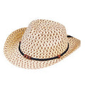 Summer Wide Brim Hat Kids Sun Straw Beach Hats With Rope Cowboy Jazz Hat Children Panama Fedora Cap