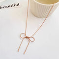 2025 New Design Sense Stainless Steel Necklace INS Versatile Pendant Necklace Gold Plated Bow Necklace for Women