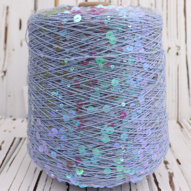 New 3MM+6MM Sequin Yarn 100% Cotton Fancy Yarn for Hand Knitting Yarn All in Stock