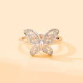 Exaggerated Hollow Butterfly Wedding Ring For Women Y2K Luxury Silver Plated Wedding Ring Engagement Finger Ring
