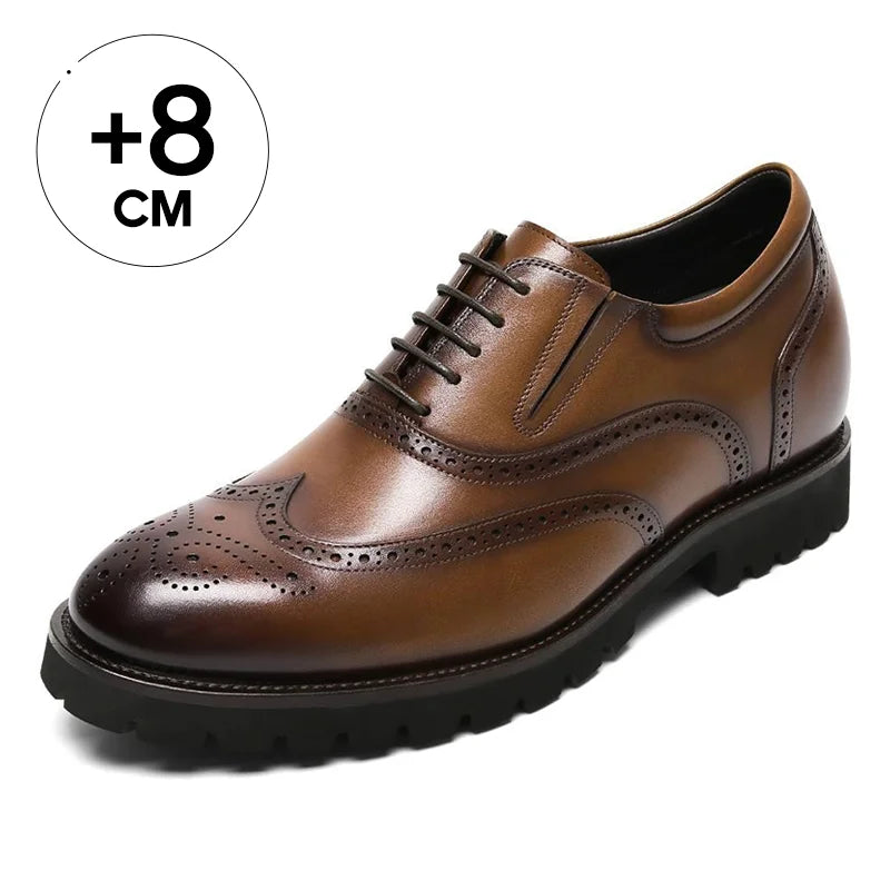 Wholesale Men's Shoes Formal Elevator Derby Shoes Leather Dress Shoes Height Increasing 8CM