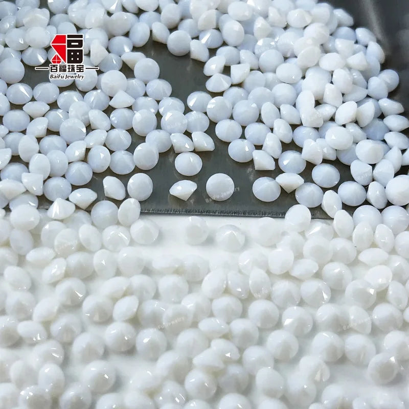 Baifu Jewelry Wholesale Price Synthetic Gemstones Round Opal White Nano