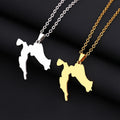 Manufacturer Croatia Map Chain Necklaces Stainless Steel Silver 18K Gold Plated Croatia National Flag Map Pendant Necklace