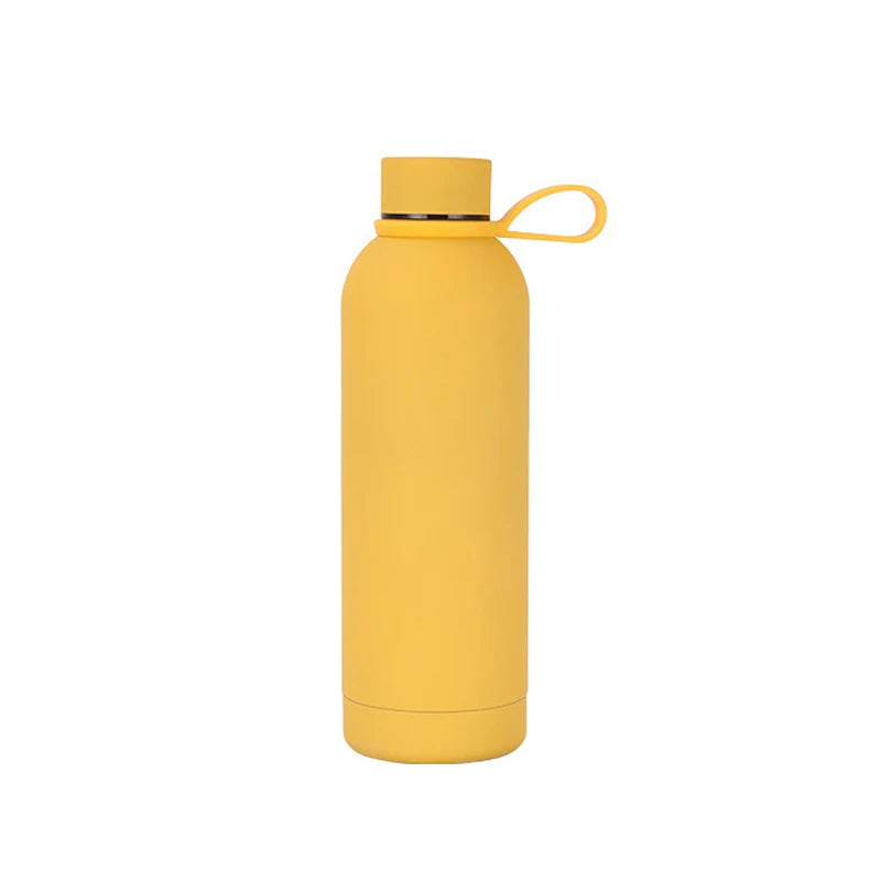 500ml Silicone Handle Double Wall Sport Stainless Steel Water Bottle Insulated Thermos Drinkware Bottle Water Flask