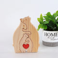Factory Wholesale Festival Decoration Wooden Hug Bear 4 Bear Family Ornament DIY Puzzle Gift Home Crafts
