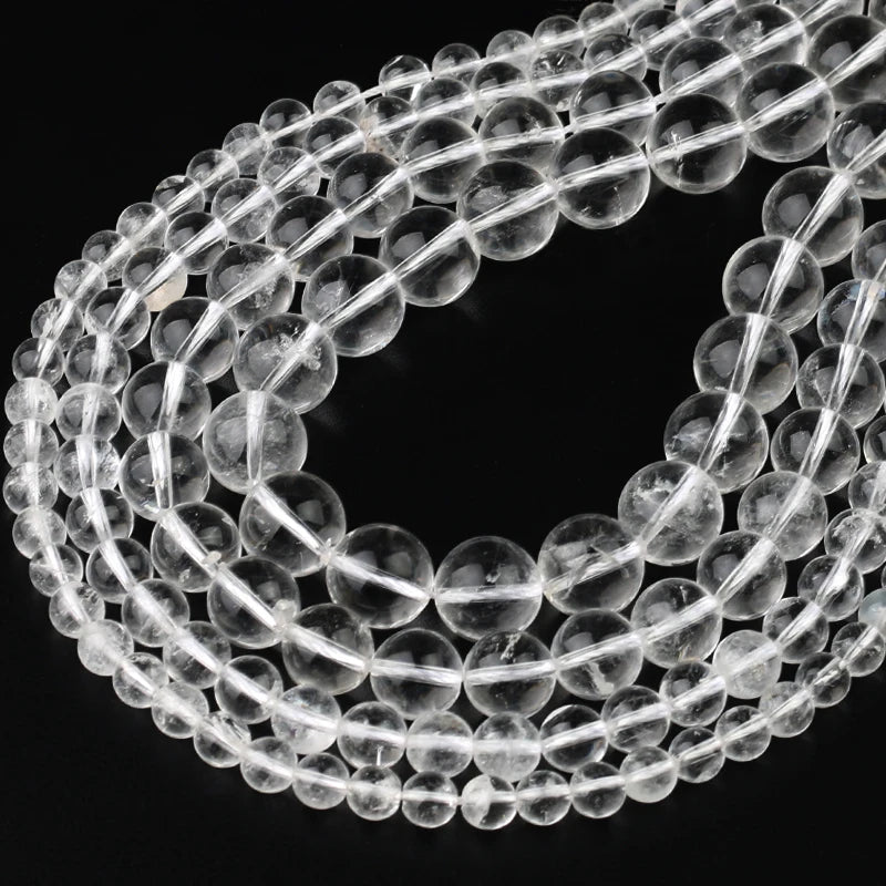 Hot Sale 4mm 6mm 8mm 10mm 12mm Natural Clear Quartz Crystal Round Loose Crystal Beads for Bracelet Jewelry Making