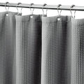 Ready Made Grey Bathroom Curtain Heavy Duty Fabric Waffle Weave Waterproof Fabric Shower Curtain for Bathroom Spa Hotel