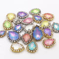 HFour Aurora Mocha Color 3D Drop Shape Flatback Sew-on Crystal Rhinestone Loose Glass with Cup Chain Claw Jewelry Making