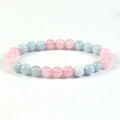 Wholesale Genuine Aquamarine Rose Quartz Stone Bracelet Gemstone Crystal Bracelets Stone for Woman