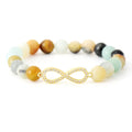 Romantic Handmade Beaded Elastic Bracelet Geometry 8MM Natural Stone Bracelet Gifts for Women