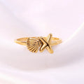 Starfish Shell Ring Personality 18K Gold Plated Stainless Steel Ring New Design Ocean Style Stainless Steel Jewelry Ring