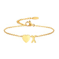 Hot Alphabet Jewellery for Women Stainless Steel Heart Initial Letter 18K Gold Plated 26 Letter Jewelry Fashion Charm Bracelets