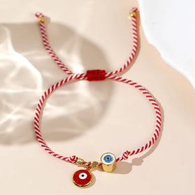 Go2boho Design Martis Series Golden Square Bead Round Cylinder&Copper Evil Eyes Pendant 2024 Greek March Bracelets for Her