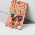 Trendy Colorful Glitter Bell Mini Star Orb Quicksand Glitter Jewelry Accessories Funny Girl Party Dangle Earrings Christmas Gift
