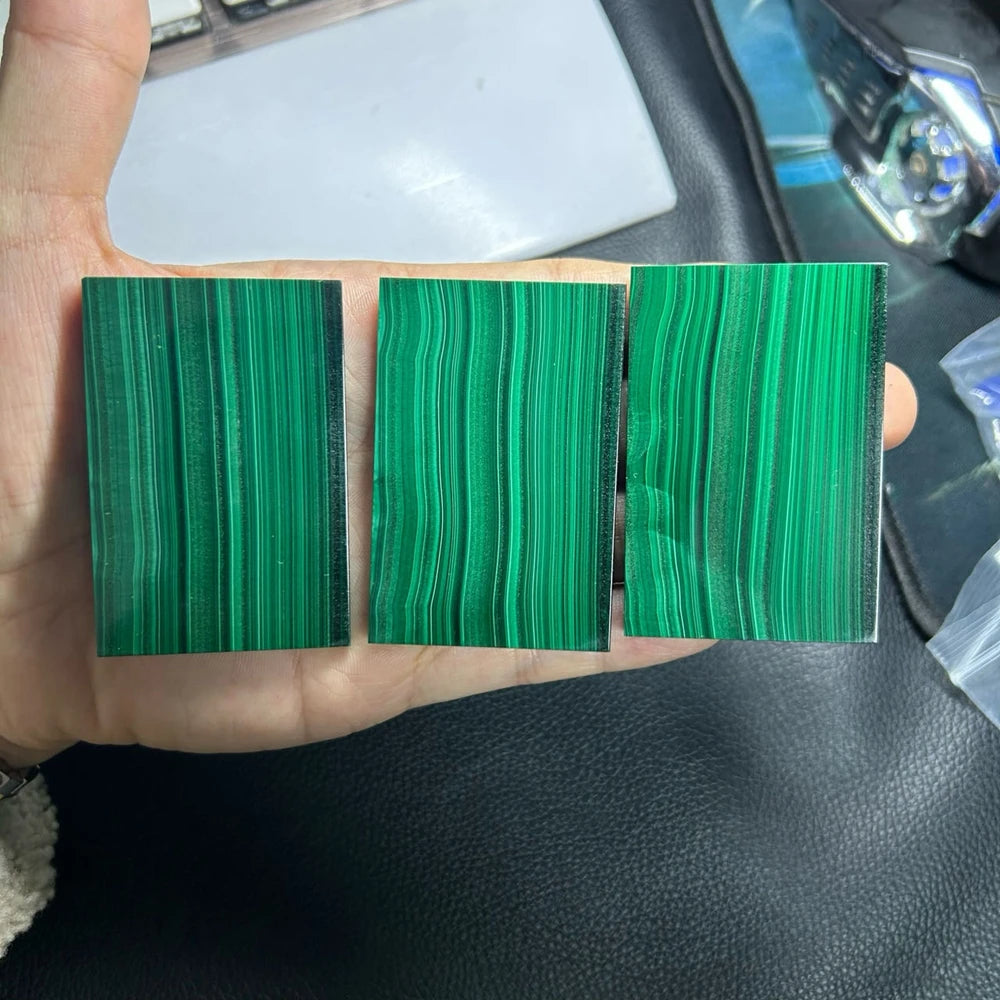 40x60mm Thickness 2mm 5mm Natural Green Gemstone Flat Cut square Rectangle Malachite Sheet