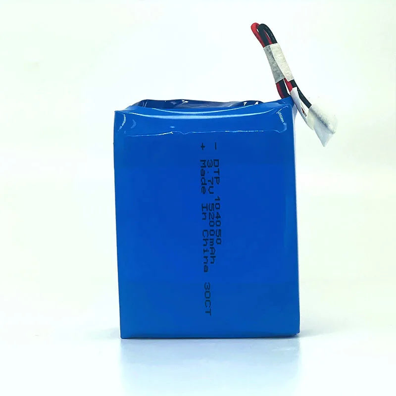 Custom Lithium Batteries 104050-2P 3.7V 5200mAh Lipo Li Polymer Rechargeable Battery Pack for Toys Consumer Electronics