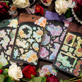 4pcs/pack Pet Gold Foil Stickers Sweet and Tipsy Light Vintage Hot Silver Flower Notebook Goka Phone Case Material Stickers