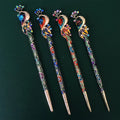 Dangling Ornament Worn by Women Metal Hair Accessories Enamelled Tassel Wholesale Chinese Hair Chopsticks Pin Bun Stick
