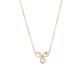 Mother's Day Gift Stainless Steel Teardrop Clover Crystal Rhinestone Pendant Necklace Gold Plated Trendy Link Chain Fashion