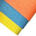 Fluorescent Bright Solid Color Chunky Glitter PU Leatherette Fabric Twill Backing for Making Shoe/Bag/Hair Bow/Decoration/Craft